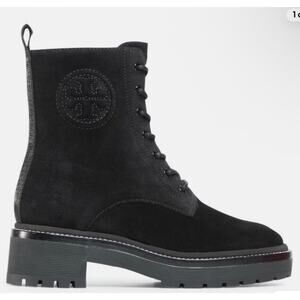 NWOB - Tory Burch “Miller” Black Suede Lace-Up Combat Boots – Size 6